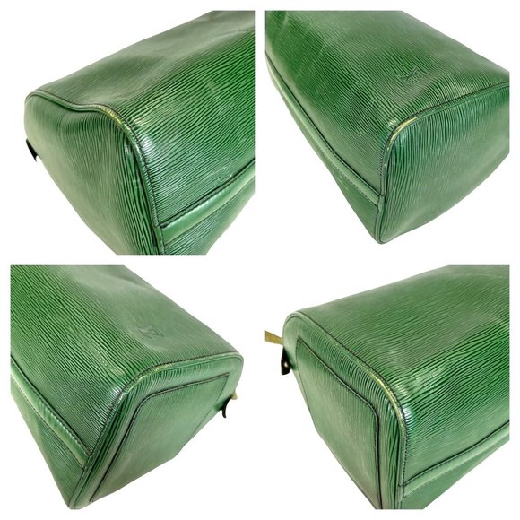 Authentic Louis Vuitton Satchel Bag Speedy 35 Green Epi Used LV Handbag Vintage - Picture 5 of 13